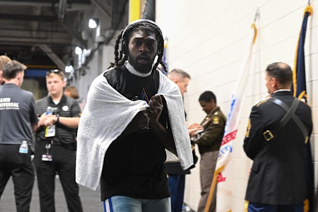 Dallas Cowboys cornerback Trevon Diggs walks out to see the field before a game against the Pittsburgh Steelers.