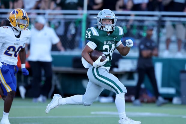 De La Salle running back Duece Jones-Drew scores on a 65-yard touchdown run vs. Grant Union on Friday, Aug. 30, 2024.