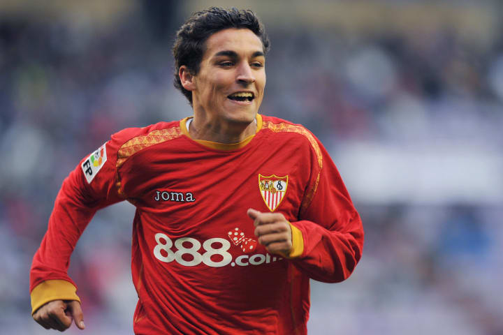 Sevilla's Enzo Maresca celebrates after