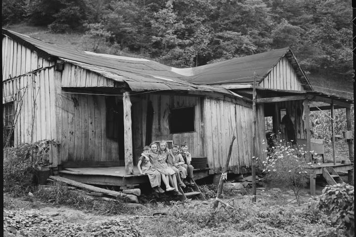 children in a harlan county coal miners' camp in 1946