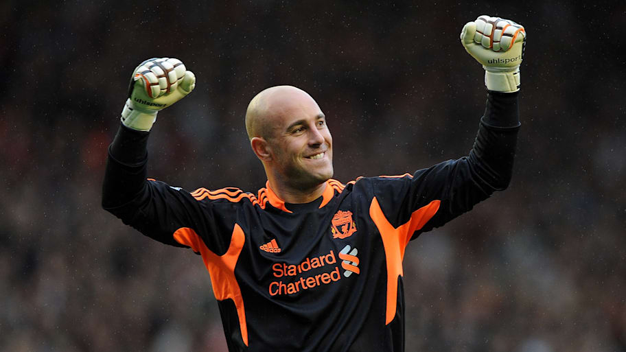 Pepe Reina celebrating.
