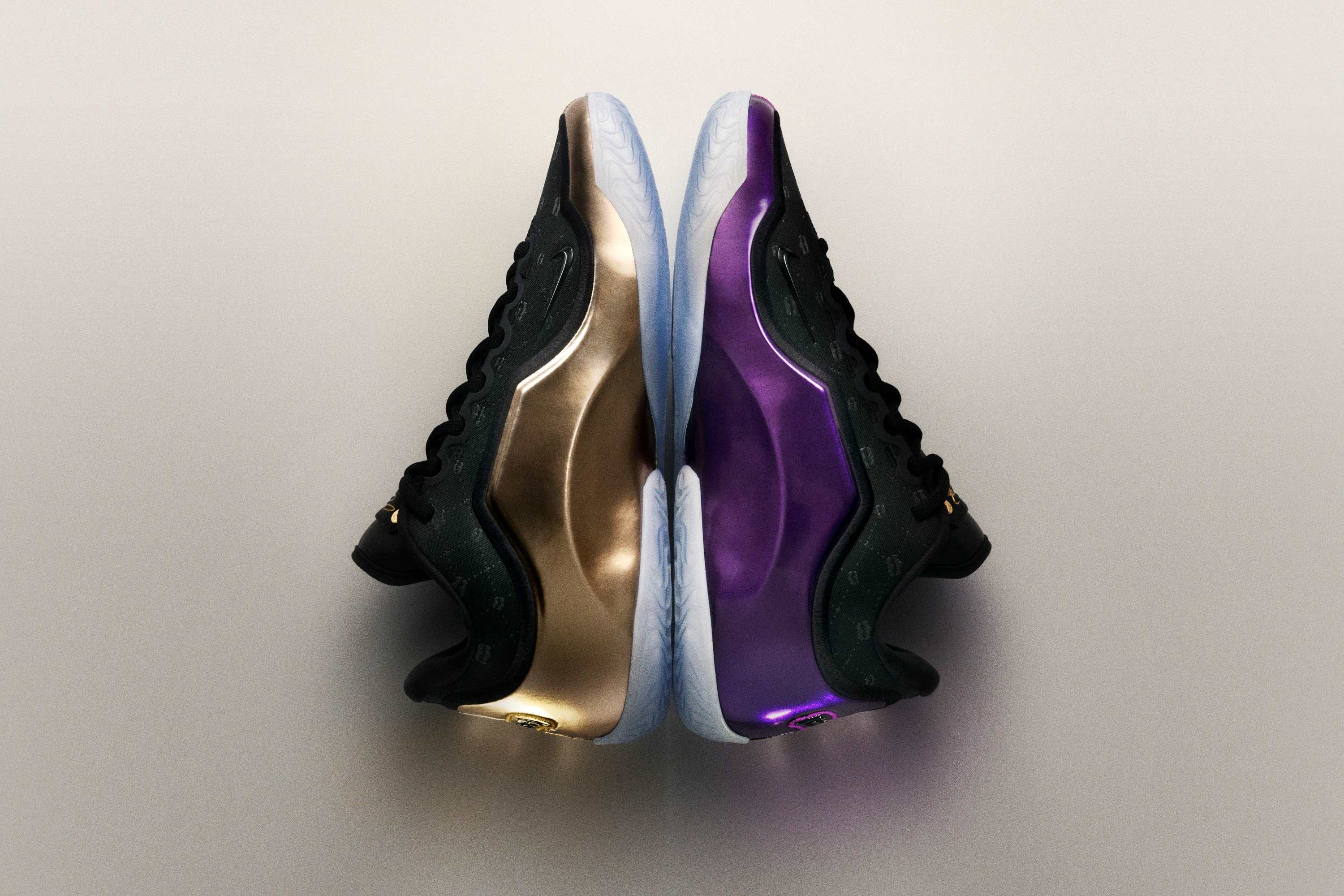 purple and gold lebron james shoes