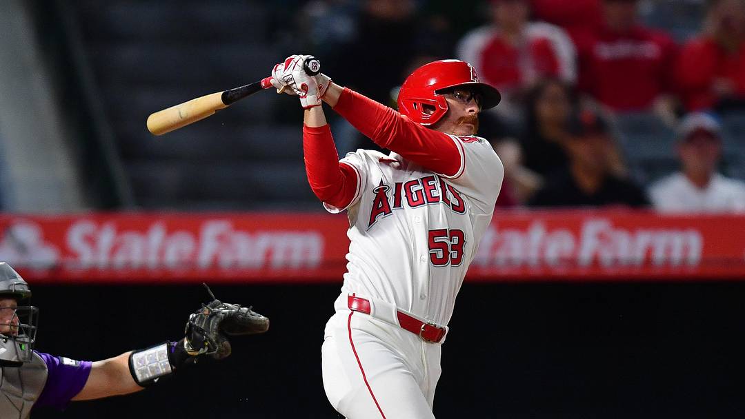 Los Angeles Angels left fielder Wade Meckler.