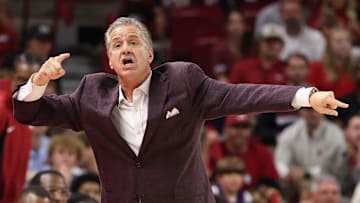 Arkansas Razorbacks head coach John Calipari during the first half against the Winthrop Eagles at Bud Walton Arena