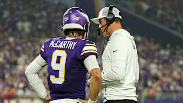 Minnesota Vikings quarterback J.J. McCarthy and head coach Kevin O'Connell