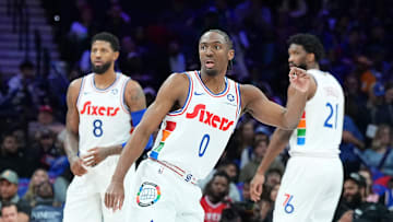 Tyrese Maxey, Paul George, Joel Embiid
