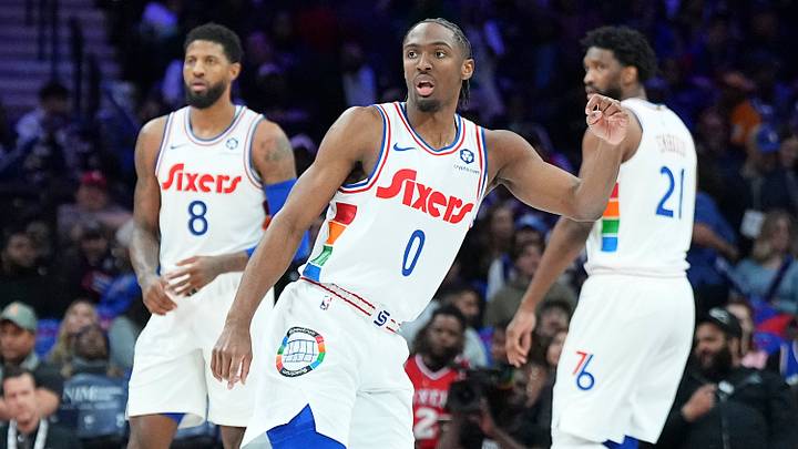 Tyrese Maxey, Paul George, Joel Embiid