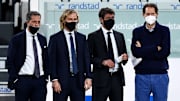 Fabio Paratici, Pavel Nedved, Andrea Agnelli e John Elkann