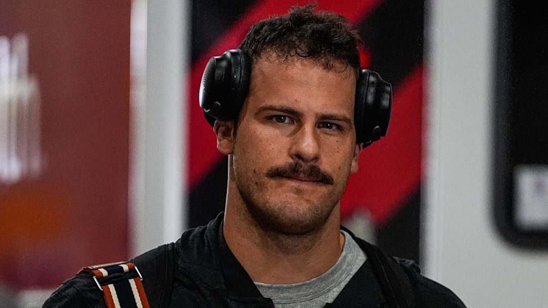 Detroit Lions tight end Sam Laporta (87) arrives ahead of Cincinnati Bengals game at Paycor Stadium in Cincinnati on Sunday, Oct. 5, 2025.