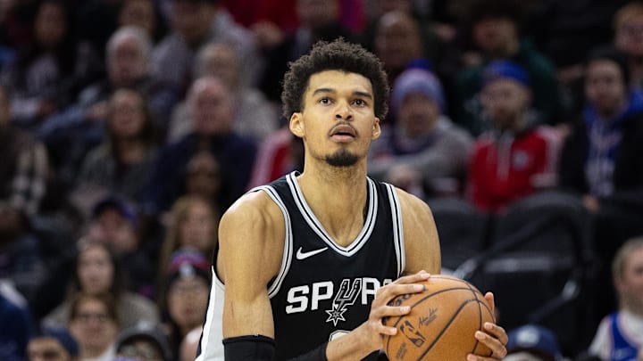 Victor Wembanyama during the Spurs' 111–106 loss to the 76ers on Dec. 23, 2024. Victor Wembanyama during the Spurs' 111–106 loss to the 76ers on Dec. 23, 2024.