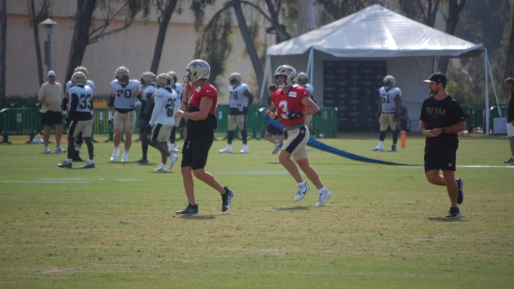 Derek Carr and Jake Haener.