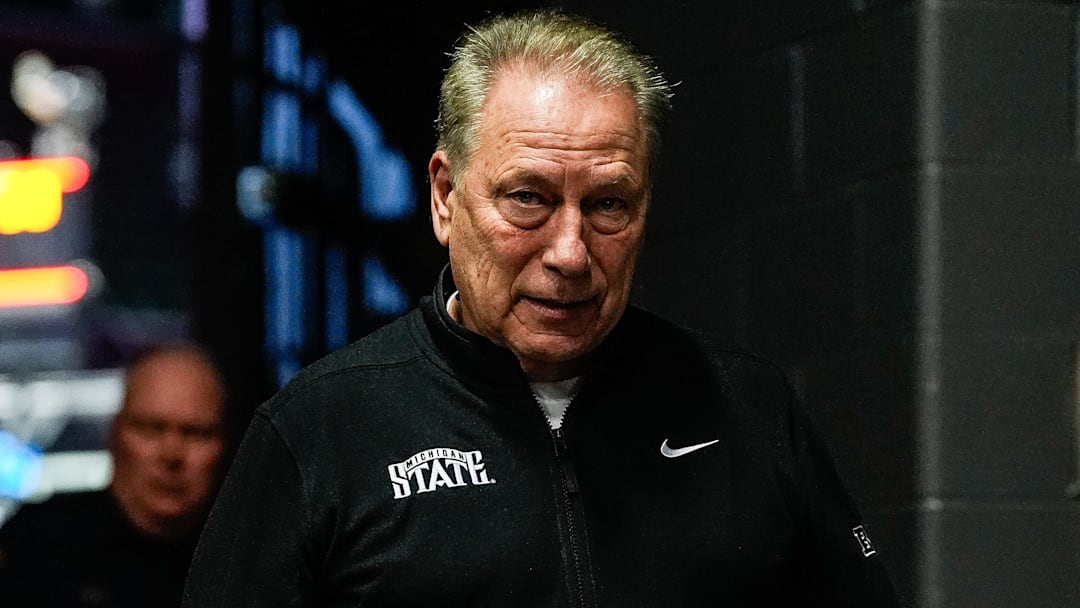 Michigan State head coach Tom Izzo walks off the court after 71-63 win over New Mexico at the Second Round of NCAA tournament at Rocket Arena in Cleveland, Ohio on Sunday, March 23, 2025.
