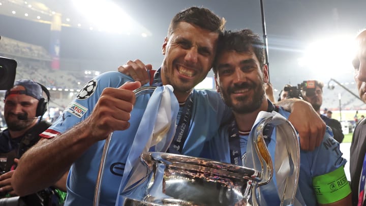 Ilkay Gündogan mit Rodri beim CL-Erfolg von Manchester City