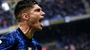 Joaquin Correa of FC Internazionale celebrates after scoring...