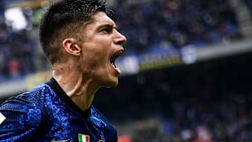 Joaquin Correa of FC Internazionale celebrates after scoring... Joaquin Correa of FC Internazionale celebrates after scoring...