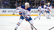 Connor McDavid surveys the ice against the Rangers.