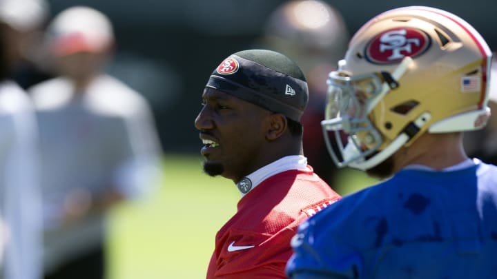 Jun 5, 2024; Santa Clara, CA, USA; San Francisco 49ers wide receiver Deebo Samuel (1) participate in a mandatory minicamp at the team’s headquarters. Mandatory Credit: D. Ross Cameron-USA TODAY Sports