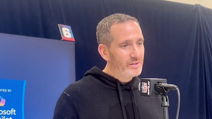 Eagles GM Howie Roseman speaks at the combine on Feb. 25, 2025.