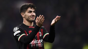 Brahim Diaz of AC Milan  celebrates the victory at the end...