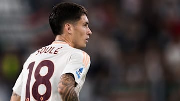 Matias Soule of AS Roma looks on during the Serie A football...