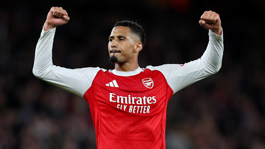 William Saliba celebrating.