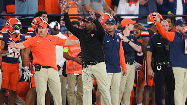 Syracuse head football coach Fran Brow