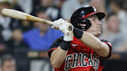 Chicago White Sox shortstop Colson Montgomery (12) hits a two-run home run against the Minnesota Twins at Rate Field. 