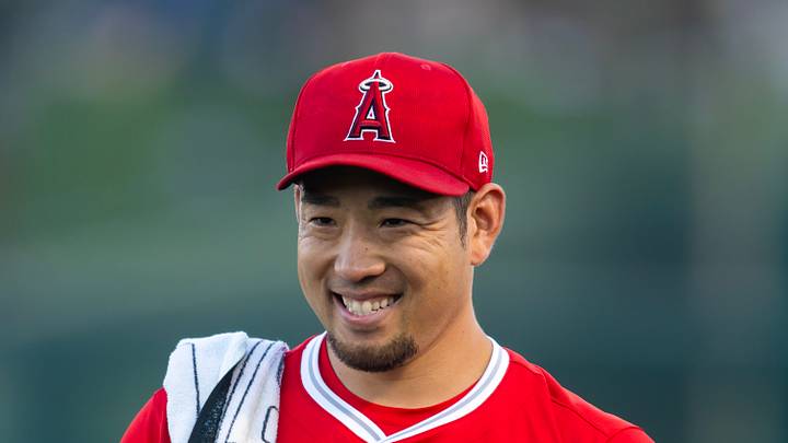 Phoenix, Arizona, USA; Los Angeles Angels pitcher Yusei Kikuchi (16) against the Los Angeles Dodgers during a spring training game at Camelback Ranch-Glendale. Mandatory Credit: Mark J. Rebilas-Imagn Images