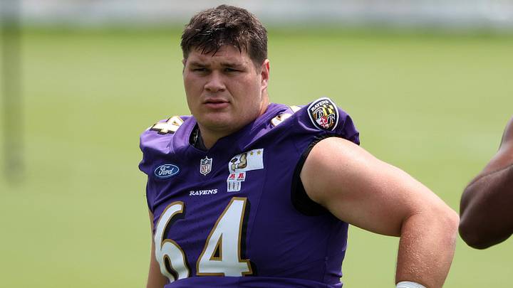 Baltimore Ravens center Tyler Linderbaum 
