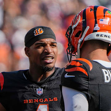 Cincinnati Bengals Ja'Marr Chase and Joe Burrow on October 6, 2024.