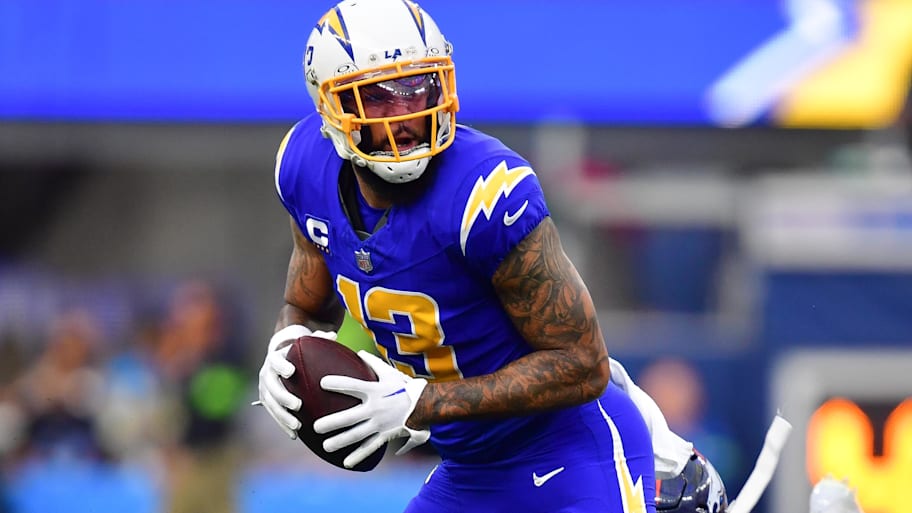 Veteran WR Keenan Allen is back in Los Angeles, and it's not great news for the fantasy value of Ladd McConkey. | Gary A. Vasquez-Imagn Images