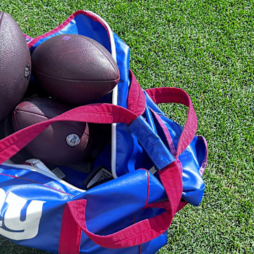 New York Giants bag of footballs