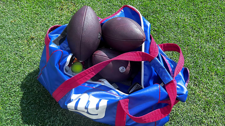 New York Giants bag of footballs