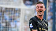 Sergej Milinkovic Savic of SS Lazio celebrates after scoring...