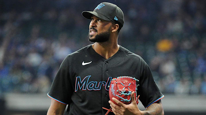 Sep 30, 2022; Milwaukee, Wisconsin, USA; Miami Marlins starting pitcher Sandy Alcantara (22) walks off the field against the Milwaukee Brewers after the seventh inning at American Family Field. Mandatory Credit: Michael McLoone-Imagn Images Sep 30, 2022; Milwaukee, Wisconsin, USA; Miami Marlins starting pitcher Sandy Alcantara (22) walks off the field against the Milwaukee Brewers after the seventh inning at American Family Field. Mandatory Credit: Michael McLoone-Imagn Images