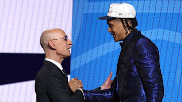 Former Penn State men's basketball's center Yanic Konan Niederhauser at the 2025 NBA Draft