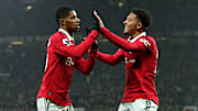 Marcus Rashford (left) and Jadon Sancho are both on loan from Manchester United