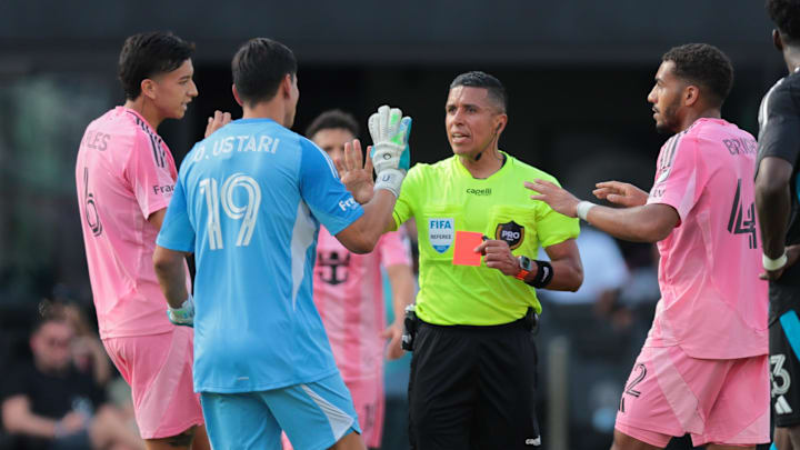 Inter Miami CF's Oscar Ustari was given a red card in the Herons' win over Charlotte FC. Inter Miami CF's Oscar Ustari was given a red card in the Herons' win over Charlotte FC.