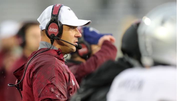 Oct 14, 2023; West Point, New York, USA; Troy Trojans head coach Jon Sumrall during the second half against the Army Black Knights at Michie Stadium. 