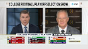 ESPN’s Rece Davis grills College Football Playoff selection committee chair Hunter Yurachek over the decision to include Miami over Notre Dame.