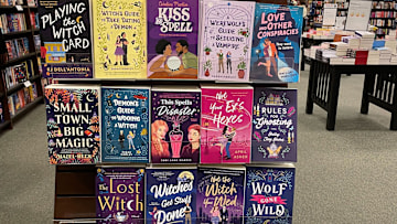 Witchy Romance books displayed at Barnes & Noble. Photographed by Kimberley Spinney