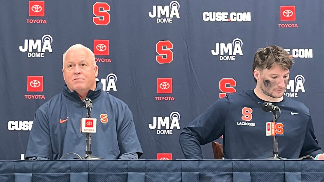 Head coach Gary Gait and senior Jimmy McCool