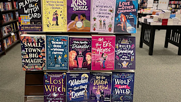 Witchy Romance books displayed at Barnes & Noble. Photographed by Kimberley Spinney