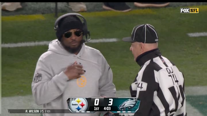 Mike Tomlin speaks with an official during a game against the Philadelphia Eagles. Mike Tomlin speaks with an official during a game against the Philadelphia Eagles.
