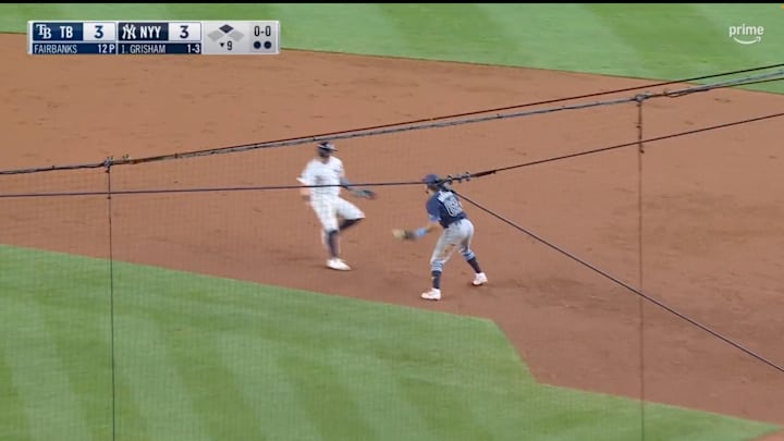 Austin Wells got lost while running the bases against the Tampa Bay Rays on Wednesday night. Austin Wells got lost while running the bases against the Tampa Bay Rays on Wednesday night.