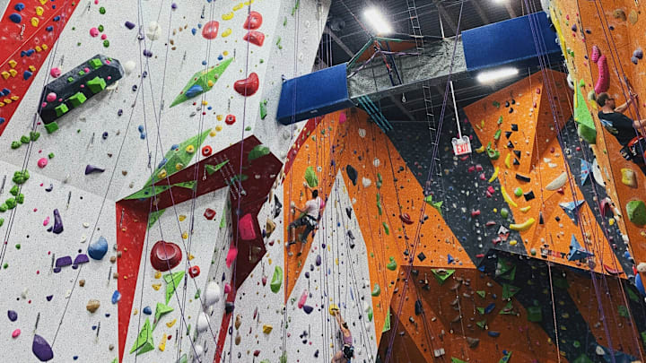 Indoor rock climbing gym