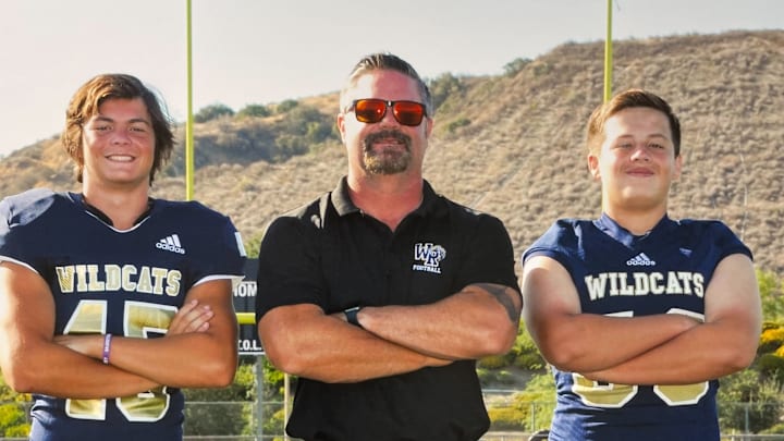 Chris Varner (center) announces his retirement from high school football after nine seasons at West Ranch. Chris Varner (center) announces his retirement from high school football after nine seasons at West Ranch.