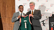 Jai Lucas being introduced as the newest Head Coach of the Miami Hurricanes.
