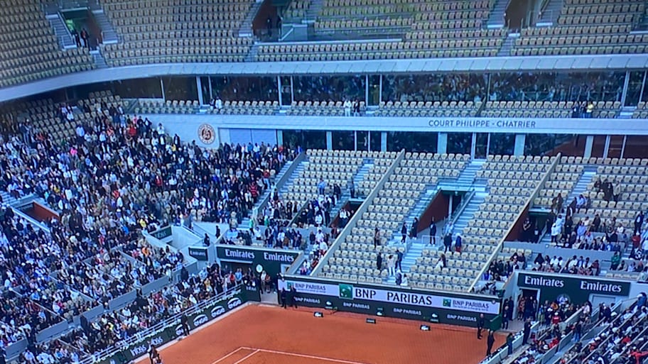 Empty seats at Roland Garros