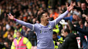Rodrigo celebrates Leeds' second goal in a 3-0 Premier League win over Watford
